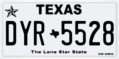 TX license plate DYR5528