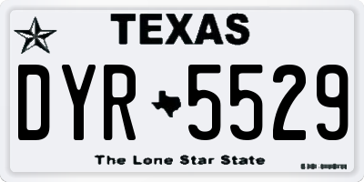 TX license plate DYR5529