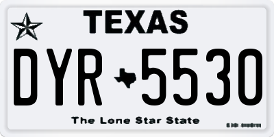 TX license plate DYR5530