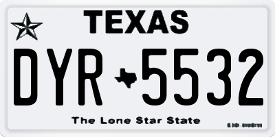 TX license plate DYR5532