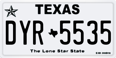 TX license plate DYR5535