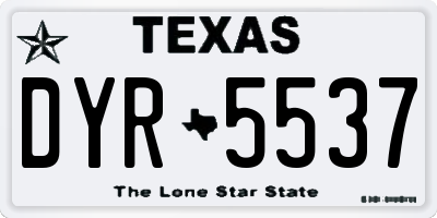 TX license plate DYR5537