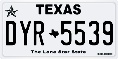 TX license plate DYR5539