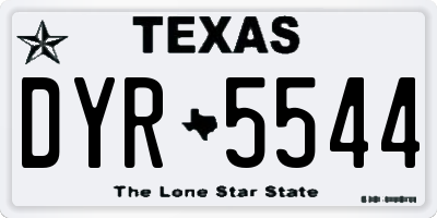 TX license plate DYR5544