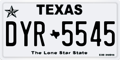 TX license plate DYR5545