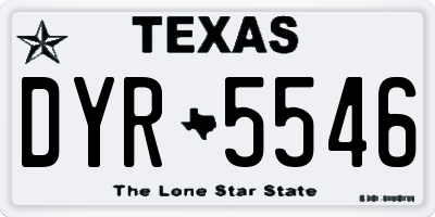 TX license plate DYR5546