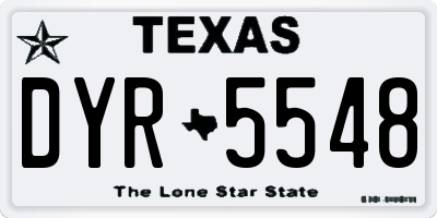 TX license plate DYR5548
