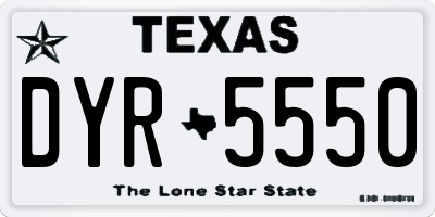 TX license plate DYR5550
