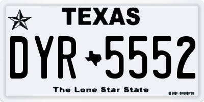 TX license plate DYR5552