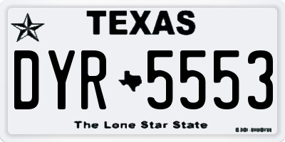 TX license plate DYR5553