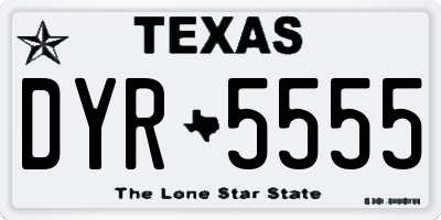 TX license plate DYR5555