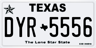 TX license plate DYR5556