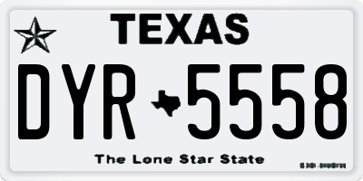 TX license plate DYR5558