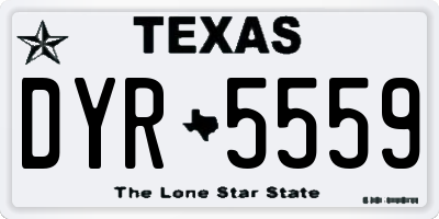 TX license plate DYR5559