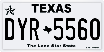TX license plate DYR5560