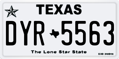 TX license plate DYR5563