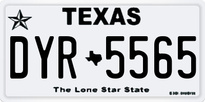TX license plate DYR5565