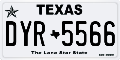 TX license plate DYR5566