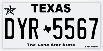 TX license plate DYR5567