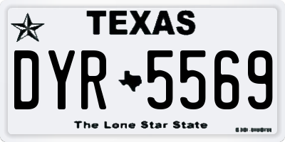 TX license plate DYR5569
