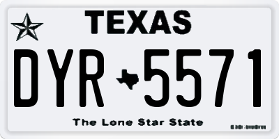 TX license plate DYR5571