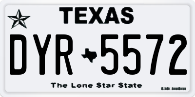 TX license plate DYR5572