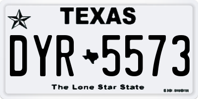TX license plate DYR5573
