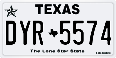 TX license plate DYR5574