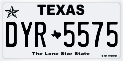 TX license plate DYR5575