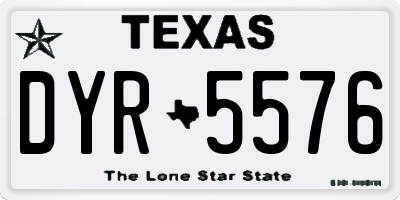 TX license plate DYR5576