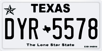TX license plate DYR5578