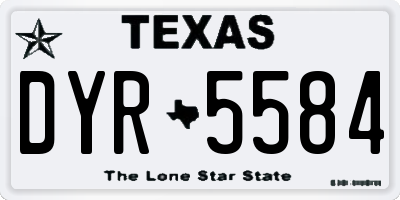 TX license plate DYR5584