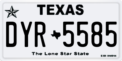 TX license plate DYR5585