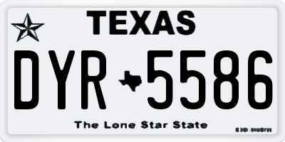 TX license plate DYR5586