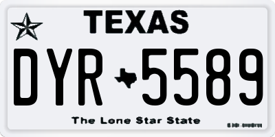 TX license plate DYR5589