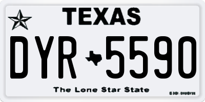 TX license plate DYR5590