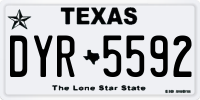 TX license plate DYR5592