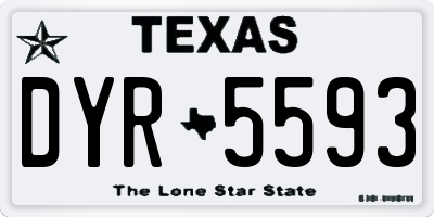 TX license plate DYR5593