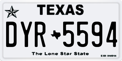 TX license plate DYR5594