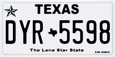 TX license plate DYR5598