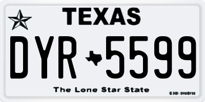 TX license plate DYR5599