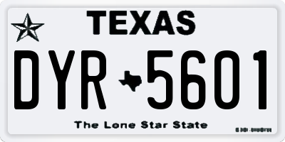 TX license plate DYR5601