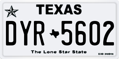 TX license plate DYR5602