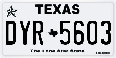 TX license plate DYR5603