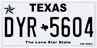 TX license plate DYR5604