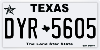 TX license plate DYR5605