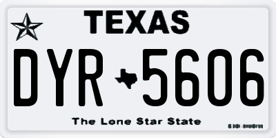 TX license plate DYR5606