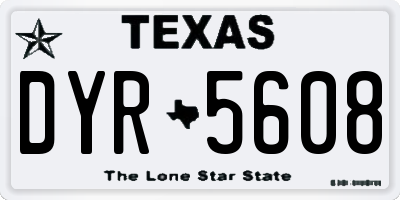 TX license plate DYR5608