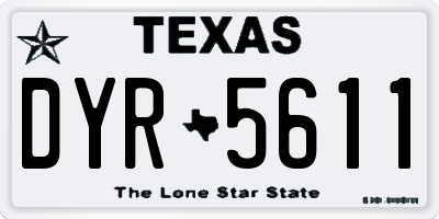 TX license plate DYR5611