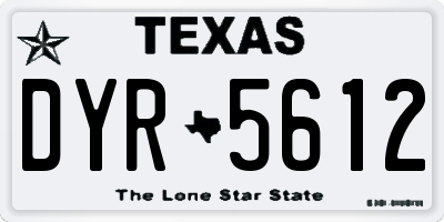 TX license plate DYR5612